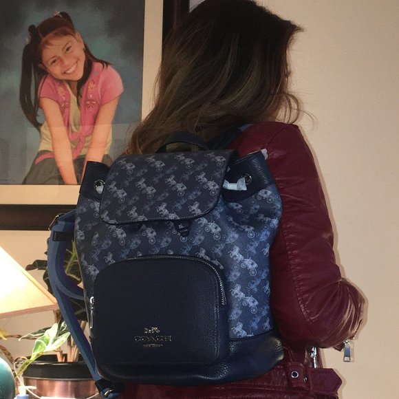 coach jes backpack with horse and carriage print